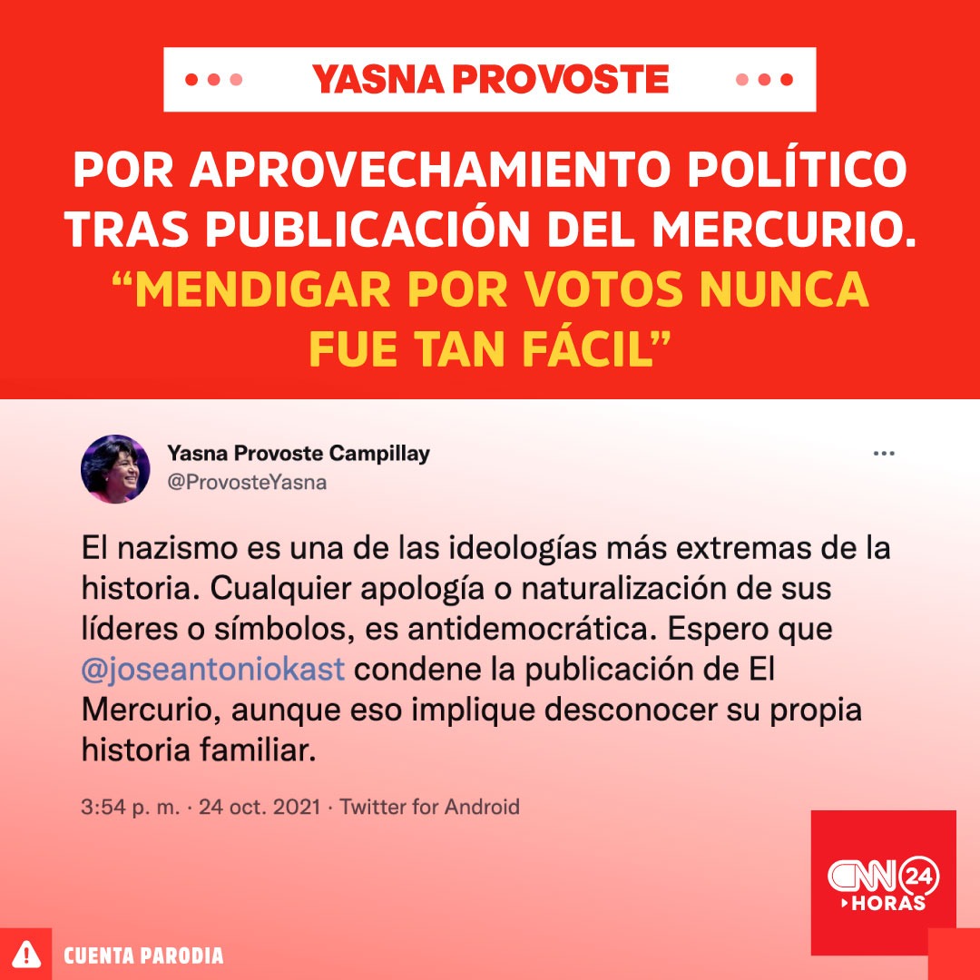 cnn24cl's tweet photo. La candidata fue captada en redes sociales mendigando por votos.

#YasnaProvoste #Chile
#meme #viral #cnn24cl https://t.co/OHtO2HFrLS