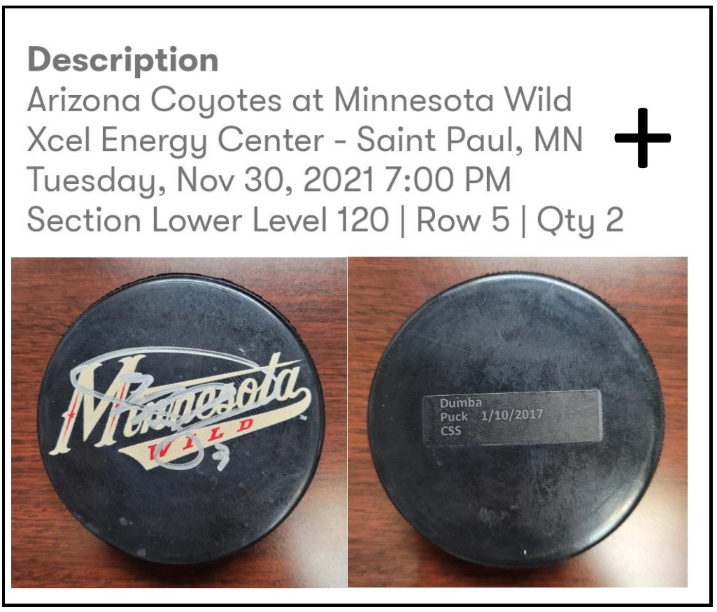 Our friends <a href="/minnwestbank/">Minnwest Bank</a> just donated this awesome Minnesota Wild Package to our online auction. Could be yours - funds raised support our scholarship and community initiatives programs! tinyurl.com/tyv4d7vv
