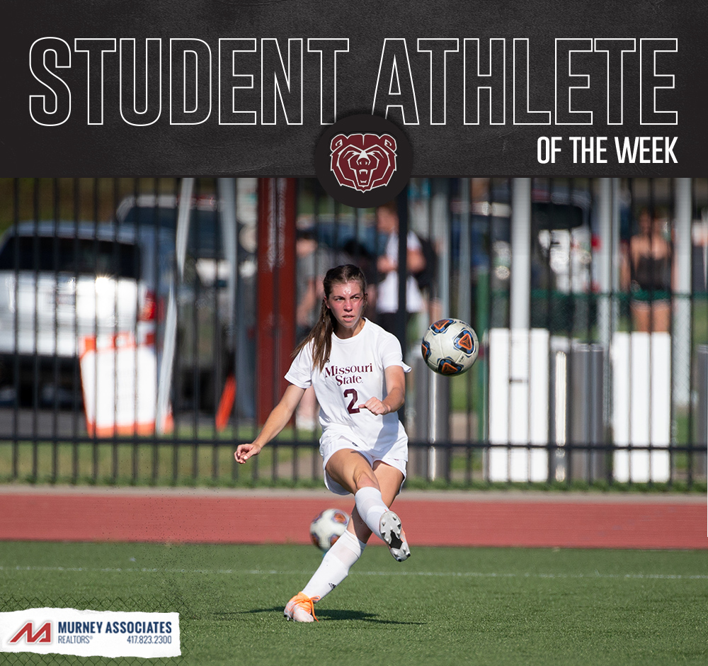 MissouriStBears's tweet photo. The #MSUBears Student Athlete of the Week presented by Murney Associates, Realtors is @MSUBearsWSoccer's Kaeli Benedict. https://t.co/87kl5wLa88