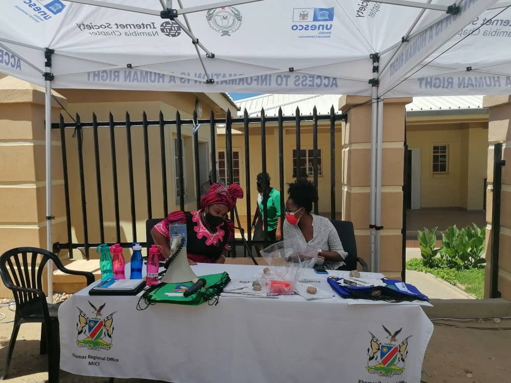 EmmaTheofelus's tweet photo. Today we concluded our Access to Information Bill awareness exercise in the Khomas Region. The Khomas Governor Hon. Laura McLeod-Katjirua was gracious enough to join me for a pop up information session in the Moses Garoeb Constituency after the official meeting. https://t.co/yKY9gg9eMY