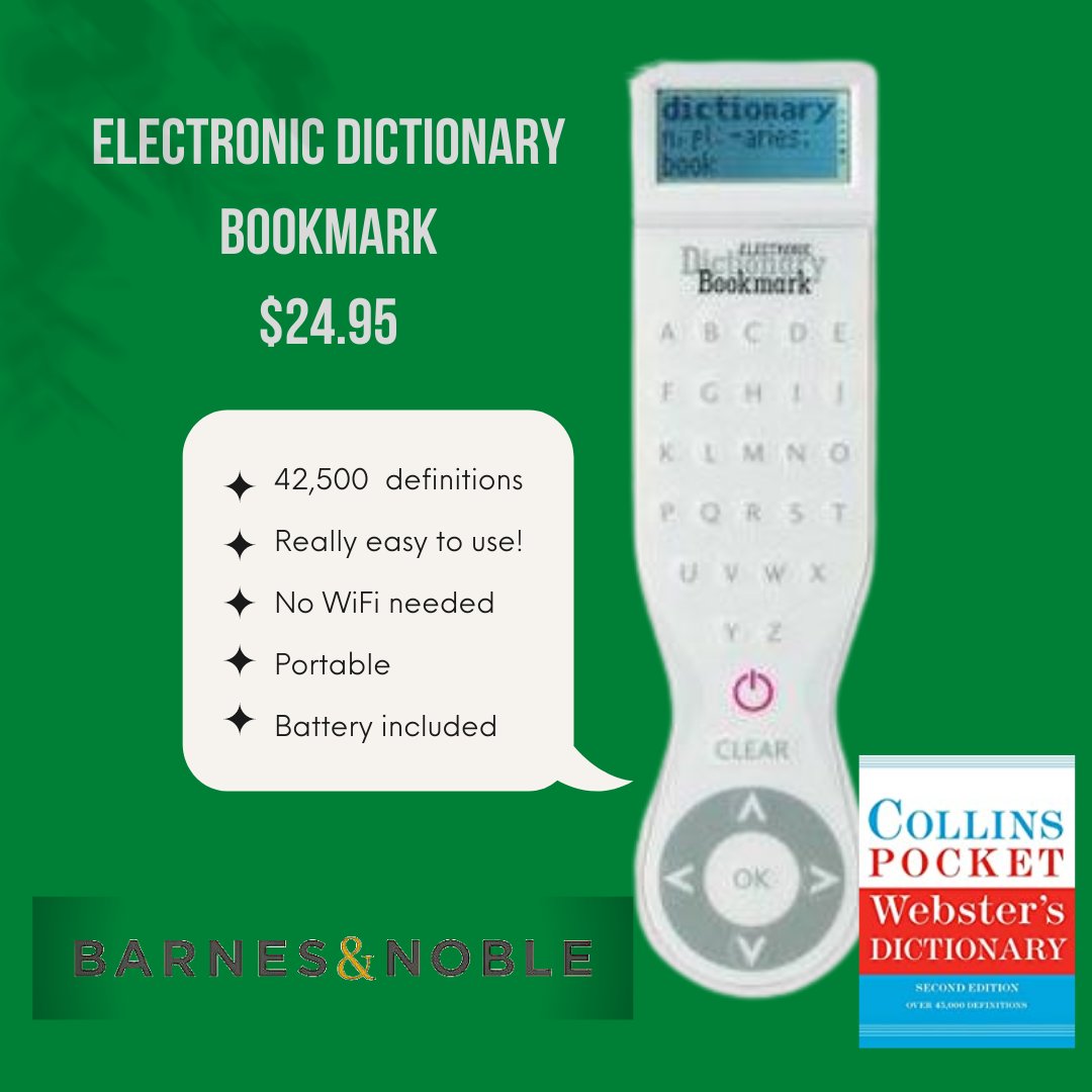 bn_classwork's tweet photo. Ask and you shall receive! We're thrilled to announce we now carry three electronic dictionaries perfect for testing and every day classroom use. Contact your local rep today for a quote! https://t.co/PlHgsNN8WW