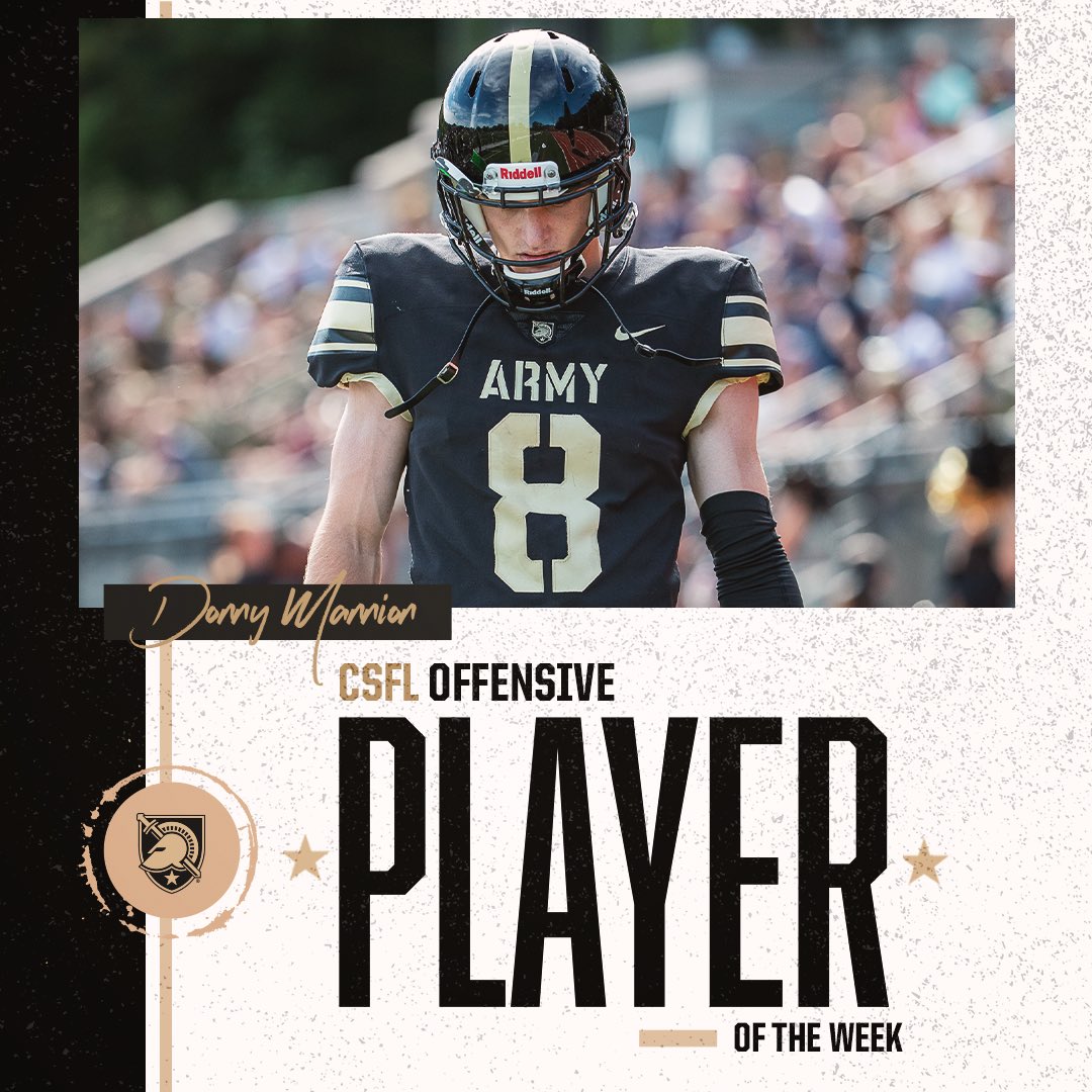 ArmyWP_SprintFB's tweet image. 7️⃣ Catches, 1️⃣5️⃣5️⃣ Yards, 3️⃣ TDs

😳😳

Donovan Mannion’s huge night was more than enough to land him the @SprintFB Offensive Player of the Week award ‼️🏈

#GoArmy