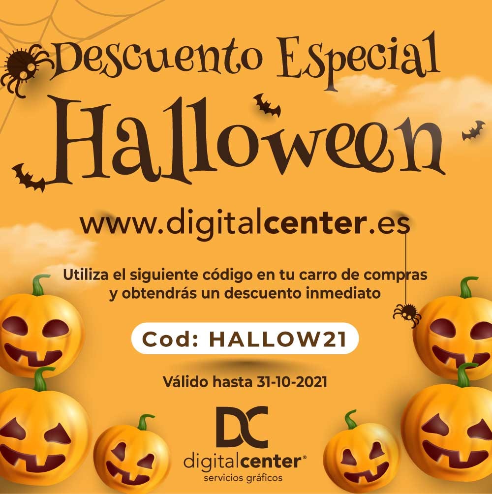 digitalcenterEs's tweet photo. A partir de hoy, puedes usar este código descuento #especial  de #halloween en nuestra web https://t.co/Strf2iGMsx y obtener un descuento inmediato por tus compras ...
 #digitalcenter #halloween #descuentos #codigodescuento #imprentadigital #regalospersonalizados #regalosoriginal https://t.co/UFDCYmaeiY