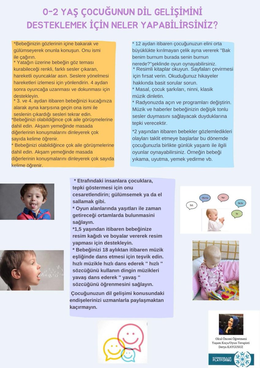 PlatformAkadem1's tweet photo. 1. Doğumdan itibaren dil ve etkileşim açısından zengin bir ortamda büyüyen çocuklar, zihinsel gelişim kapasitelerini en üst düzeyde kullanabilmektedirler. Konuşma öncesi dönemde gelişimini destekleyici aktiviteler  yaparak çocukların dil ve iletişim gelişimi desteklenmelidir. https://t.co/kAwE7mkBnq