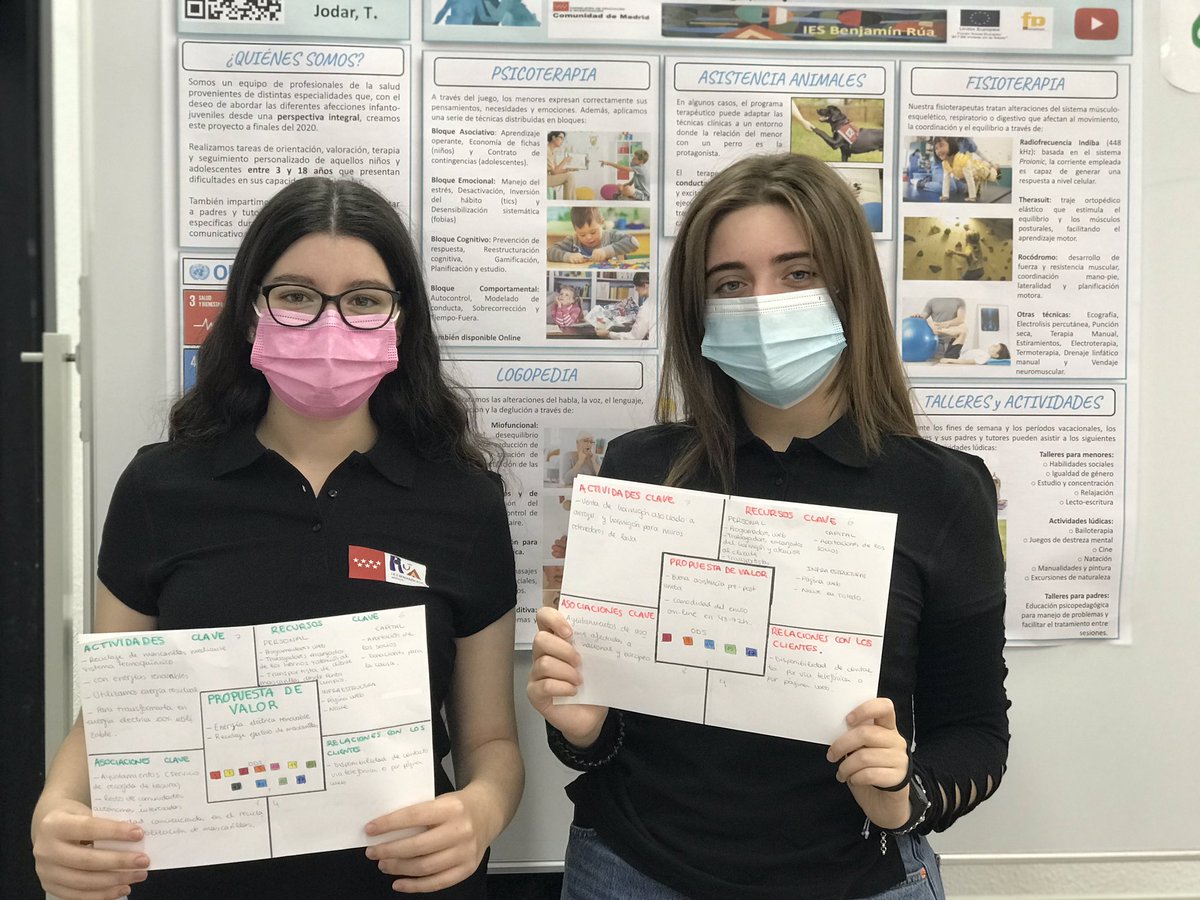 Tania y Amanda el Team Rua calentando motores para las Skills de emprendimiento #Madridskills @FP_Madrid_  🚀  , ojalá esta iniciativa de la Skill de emprendimiento llegue a <a href="/WorldskillsSPN/">WorldSkills Spain</a> #Softskills