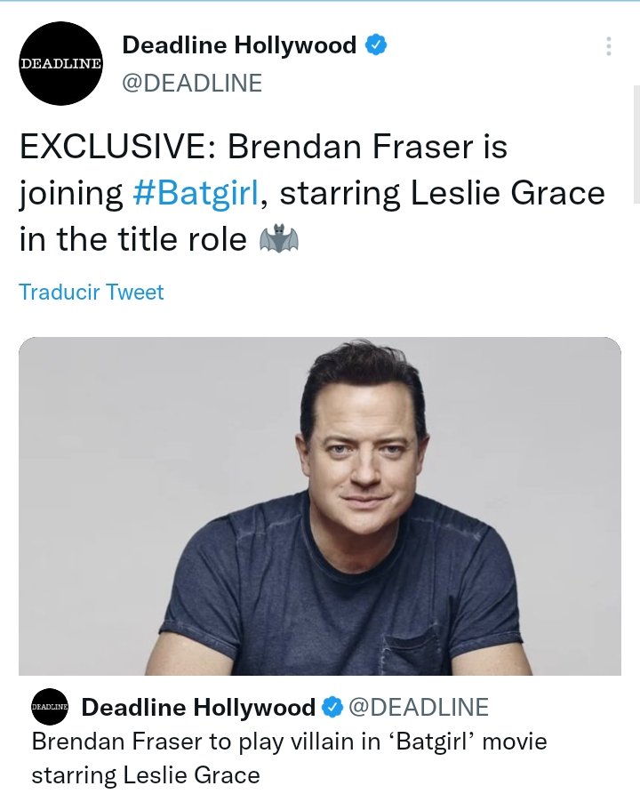 ecuador_dc's tweet photo. ⚠️Tenemos villano para #batgirl ⚠️
Brendan Fraser estaría dentro del cast de la película de Batgirl, en el papel de un villano. Se rumora que encarnaría a Firefly.
Qué te parece???
Fuente: #DeadlineHollywood https://t.co/ESm0IwLknz