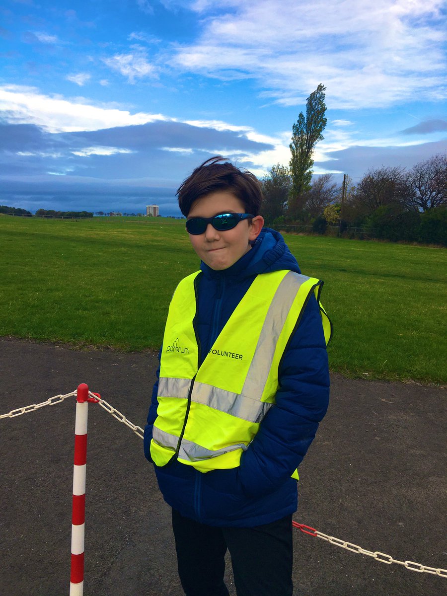 Newburn20's tweet photo. The coolest volunteer 😎@juniorparkrunUK #loveparkrun #townmoorjuniors @Exhibition_Park https://t.co/wduClED80y