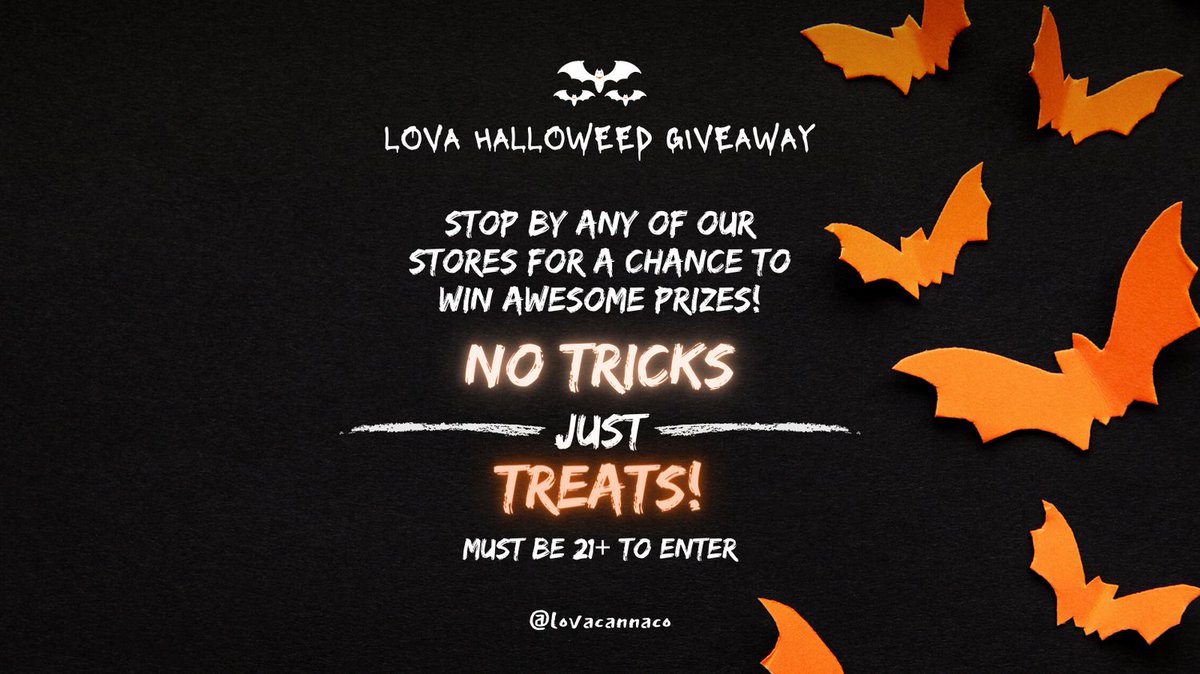 Be sure to stop by your favorite LOVA store and enter our spook-tacular, halloweed giveaway! Ask your budtender how to enter. Good Luck🦇
#cannabis #cannabiscommunity #weed #marijuana #thc #cannabisculture #indica #sativa #maryjane #kush #highlife #ganja #smoke #cannabissociety