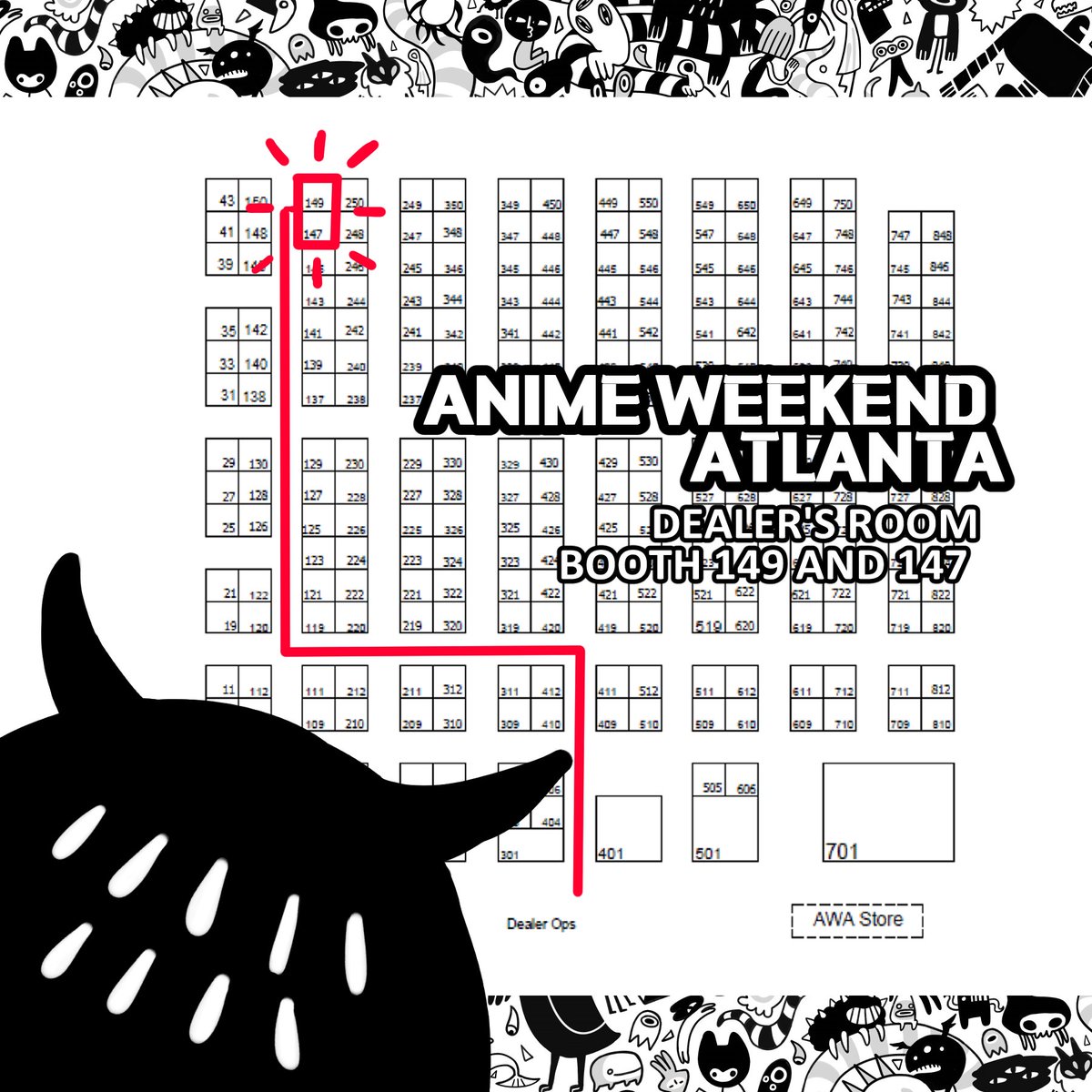 kinwamonster's tweet photo. I'll be at #animeweekendatlanta at dealer's booth 147, 149! Not sure... If I will actually have anything except small merchandise though. 😭 https://t.co/seImD3Y3Fb