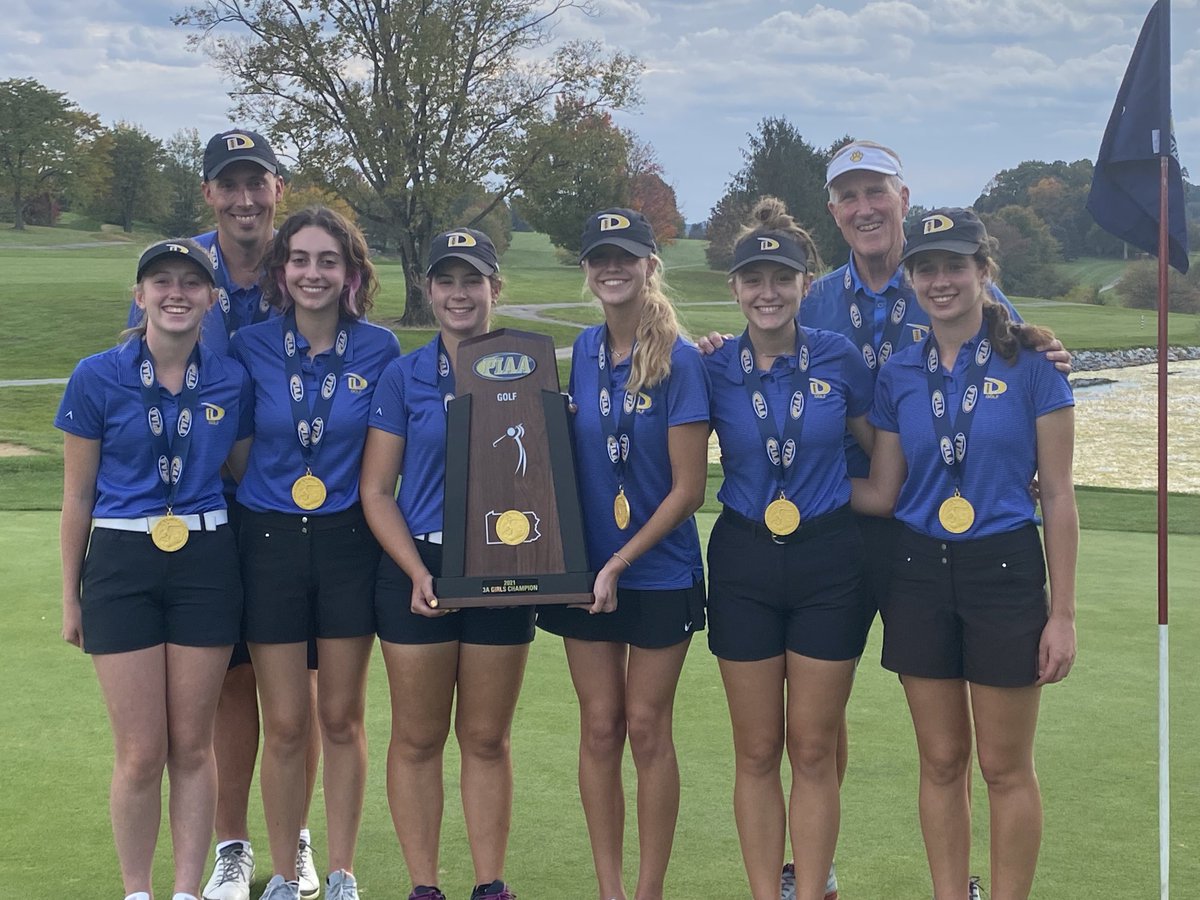 DHSEAthletics's tweet photo. Downingtown East Girls Golf- State Champs!  Way to Go Cougars! ⁦@DASD_Schools⁩ ⁦@DASD_Supt⁩ ⁦@DASD_Athletics⁩ ⁦@dasd_dhse⁩ https://t.co/L2G0fCCBrv