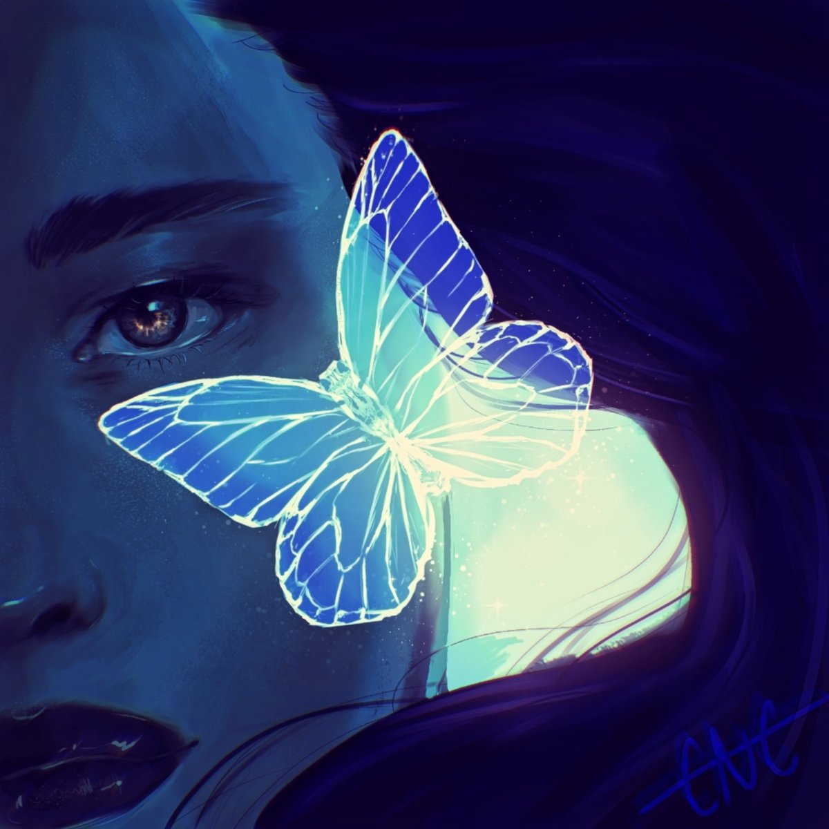 RosehollowGames's tweet photo. New digital painting I did yesterday.

#MondayMotivation #butterfly #art #ArtistOnTwitter #artist #arts #DigitalArtist #digital #digitalart #glow #butterfly #aesthetic #aestheticart #eye #beautiful https://t.co/Rt6mLodHKZ