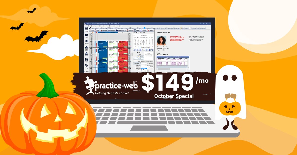 PracticeWeb's tweet image. 🤜 🚪 Knock Knock!
🤔 Who's There?
👻 Boo!
🤔 Boo Who? 
💪 Don't cry. You can still score our $149 #dentalsoftware deal for a couple more days! 🎃 

😁 Start with a complimentary demo: zcu.io/xMrm

#dentalofficemanagement #dentalprogram