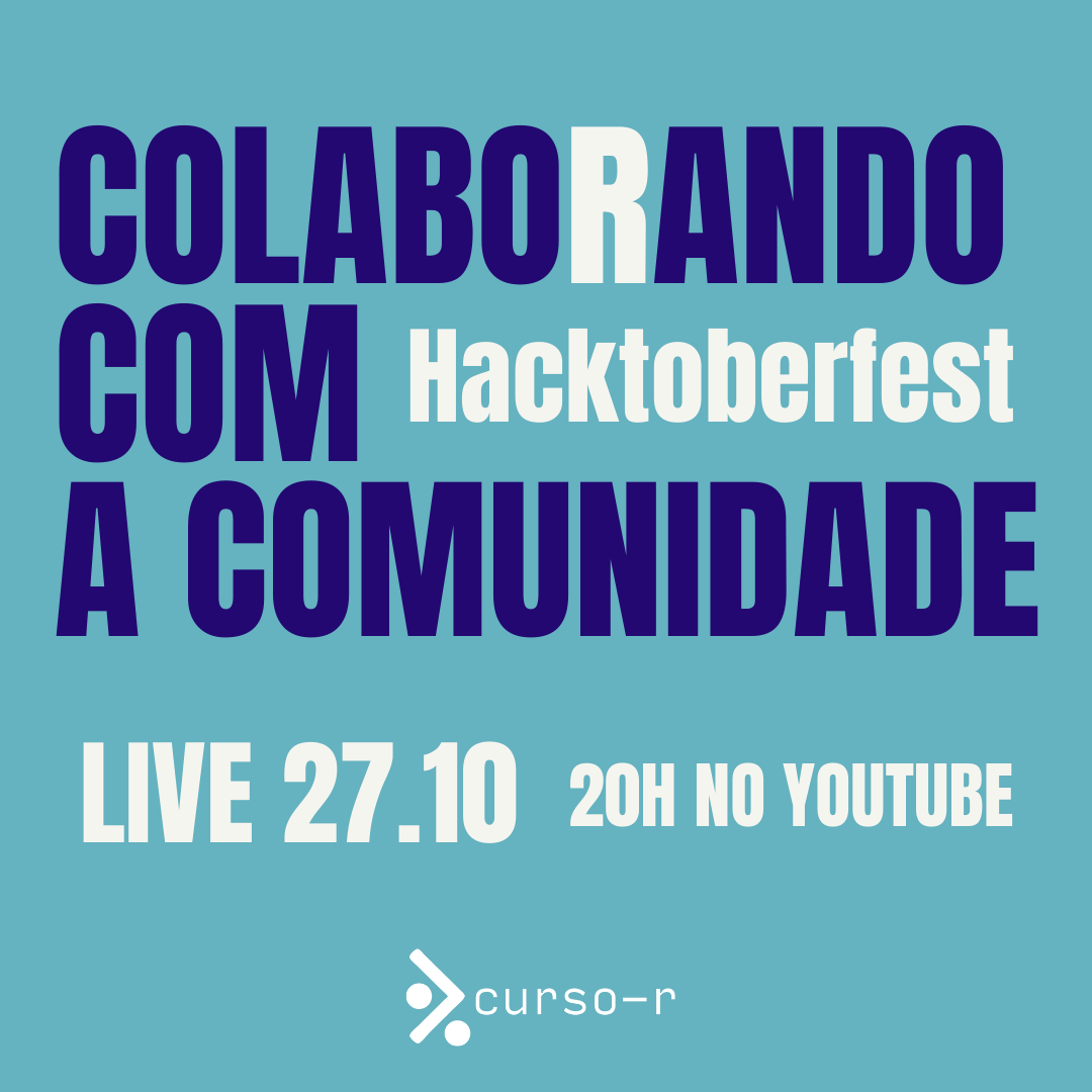 curso_r's tweet photo. Quarta tem live!

Na live do dia 27, vamos dar continuidade com o especial Hacktoberfest 2021 e falar sobre contRibuir com a comunidade.

Ativa o lembrete e não esquece de se inscrever no canal!
https://t.co/vqfz8D8JGs

#rstats #opensource #DataScientists #Hacktoberfest https://t.co/2Z96WNbUhB