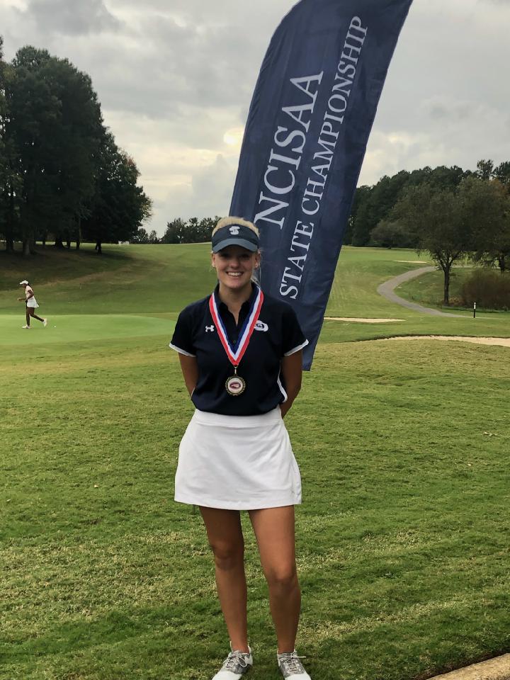 Congratulations to Elle Burnette for finishing 3rd overall at the NCISAA 3A State Tournament shooting a 73 and being named NCISAA All-State. CFA finished 3rd as a team. Isabell Bellamy finished 16th shooting 88. Chloe Adler finished with a 104 &amp; Scarlett Sweyer finished with 111.