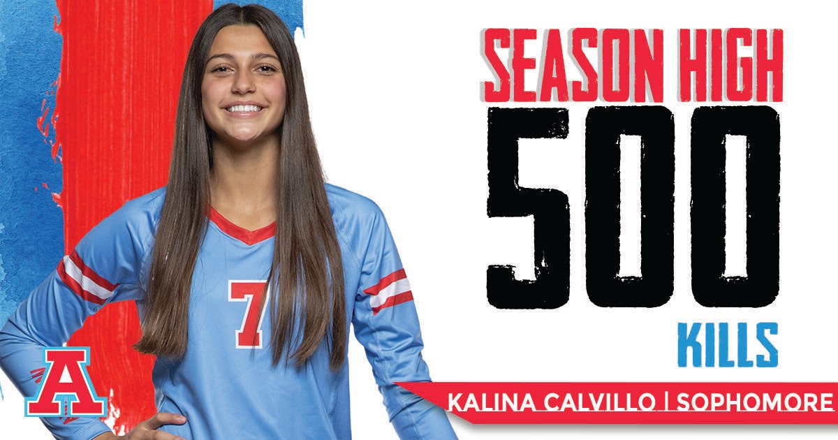 USCVL's tweet photo. Sophomore Watch! Congratulations Kalina @kalinacalvillo for reaching 500 Kills in a season. Made possible with a strong Antonian Volleyball program @AntonianVB2013 and great teammates. Take a good 👀 that's a whole lot of offense. If you have an outstanding sophomore let us know. https://t.co/bMinxT0hV2
