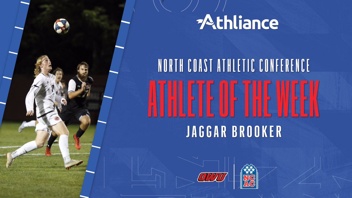 NCAC's tweet photo. NCAC Men’s Soccer Athlete of the Week

Jaggar Brooker, @OWUSport https://t.co/n4rc4DYrzy
