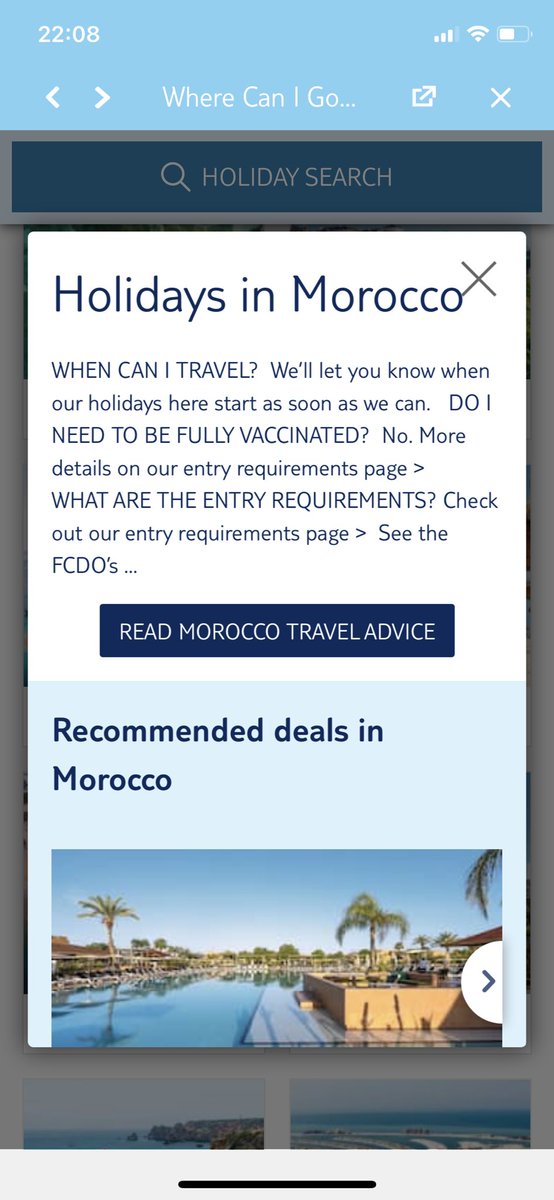 Adam_Hanley_'s tweet photo. So @TUIUK have no idea when holidays in Morocco will resume as they advertise on their app and website yet are adamant my holiday is going ahead in 5 days despite the Moroccan government banning flights from the uk! But will NOT let me move or change my holiday! https://t.co/BEL9m2DiSu