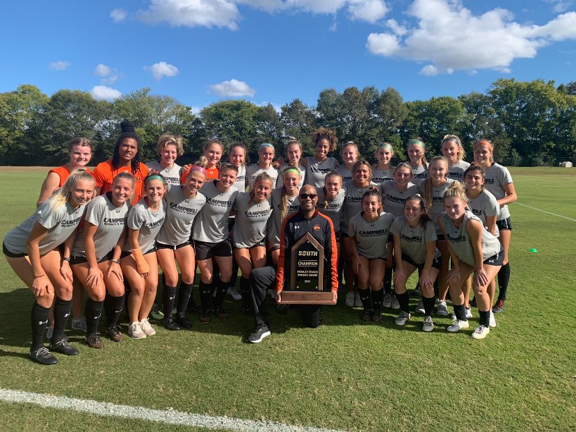 OBanks1's tweet image. SO hyped for our @GoCamelsWSOC team making history with the 1st @BigSouthSports regular season crown in program history!  That follows the tournament championship 6 months earlier this spring!  2 championships in 2021! Love these ladies!!! Still got work to do!!! #HardwareCheck