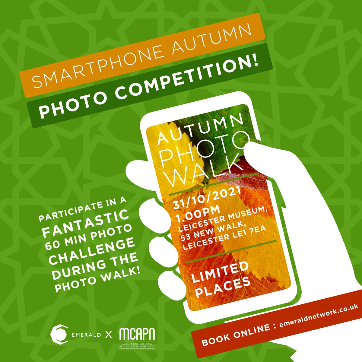 Join us on Sunday - emeraldnetwork.co.uk #PhotoWalk #Leicester with <a href="/MCAPN_CO_UK/">MuslimCounsellorNtwk</a> x <a href="/emeraldnetwork/">EMERALD</a>