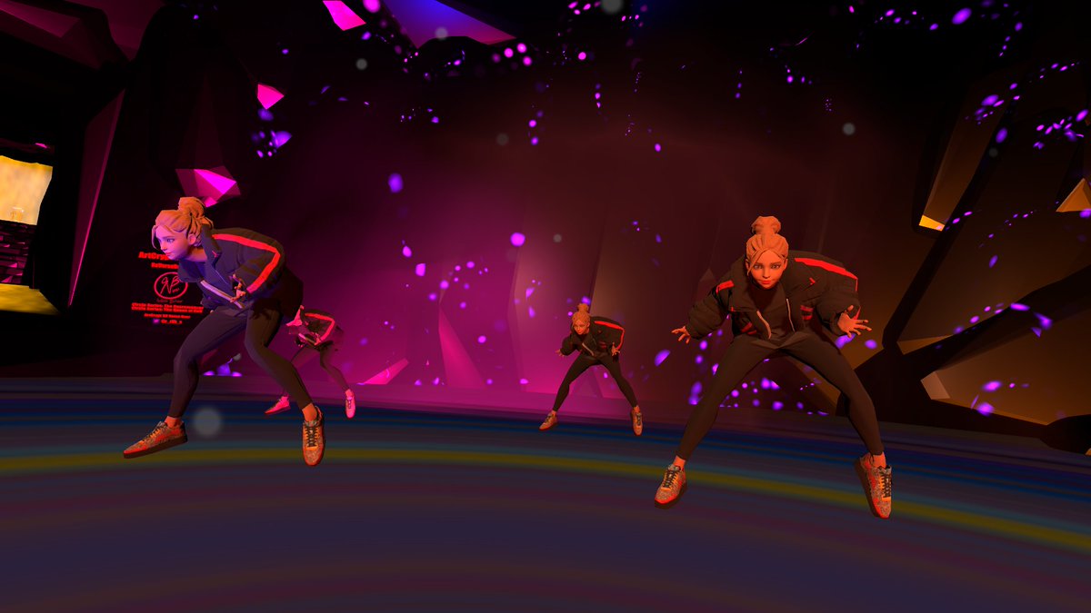 x_rVb_x's tweet photo. Watch @ZandyXR dance 'til she drops in #ArtCryptVR!
Fully immersive spooky artworks & worlds from 4 female VR Artists: including @WillowmoonArt @grrlrighter & @x_rVb_x
Keep your eyes peeled for the thriller-dancing ghosts in the machine.
#madeinvrchat https://t.co/t7DdAol4Z3