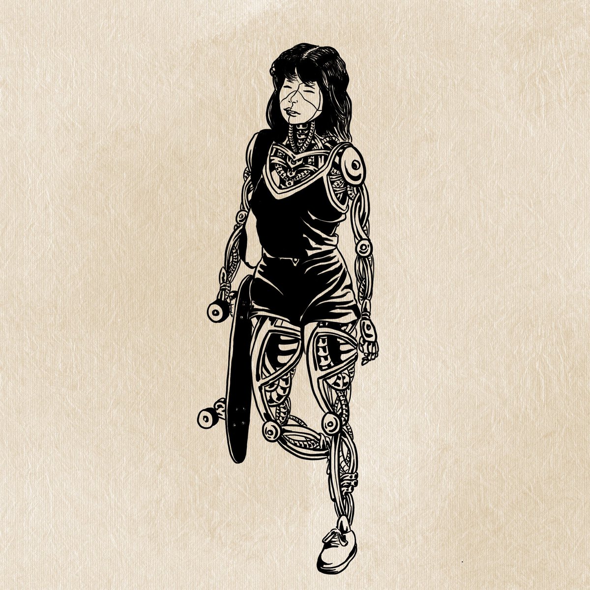 antonetattoo's tweet photo. Todays cyborg has a skateborg https://t.co/81VrBq0iuy