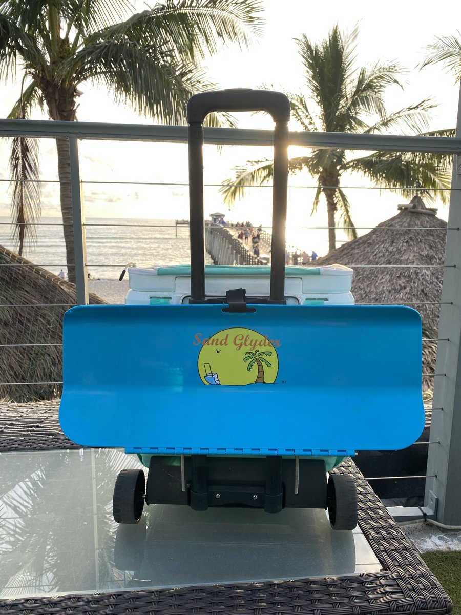 SandGlyder's tweet photo. You asked, we listened! 
Now introducing the Sand Glyder XL! 
Fits coolers with a wheel base up to 22” 
Available 10/30 at https://t.co/bOLDnnbl2j 🌴 

Don’t drag your cooler, Glyde it! 
#sandglyder #beachlife #vacationvibes https://t.co/SJt6eF70U9