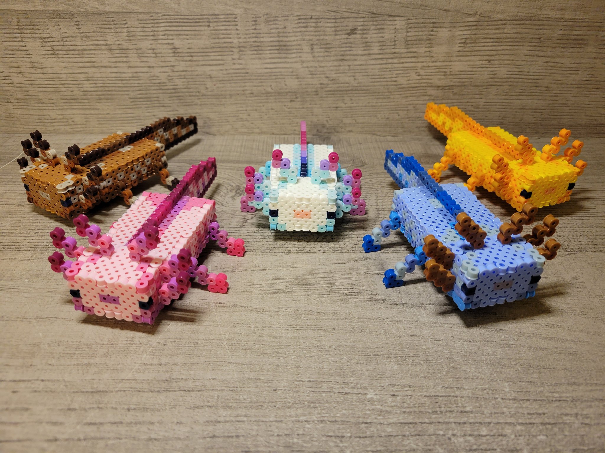 NeverEndingCraftsUS on X: Minecraft Axolotls #Minecraft #perler #  #crafts #axolotl #3d   / X