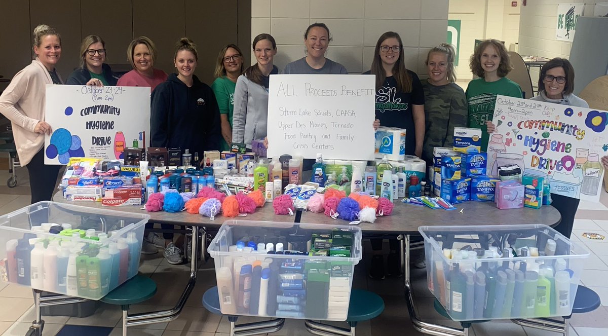 Thanks to everyone who volunteered for our Hygiene Drive. It was a great success! Made over $2,500 to purchase items and donate to CAASA, Upper Des Moines, and Family Crisis Centers!