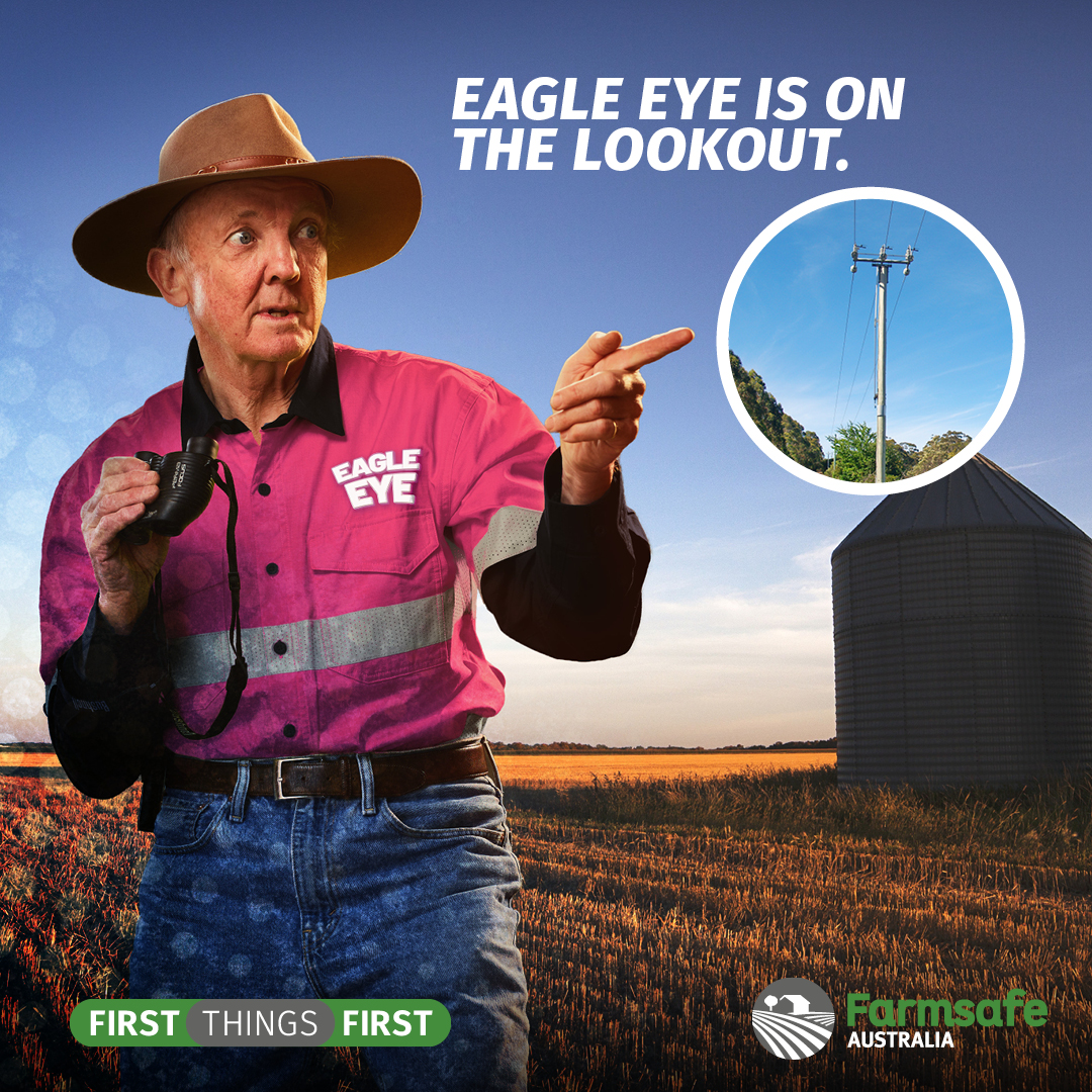 #HarvestHeroes - Meet #EagleEye, the experienced contractor, or neighbour who keeps a close eye on everyone during #harvest to make sure that they’re looking after themselves. They check in on their mates & are always ready to lend a hand. Find out more farmsafe.org.au