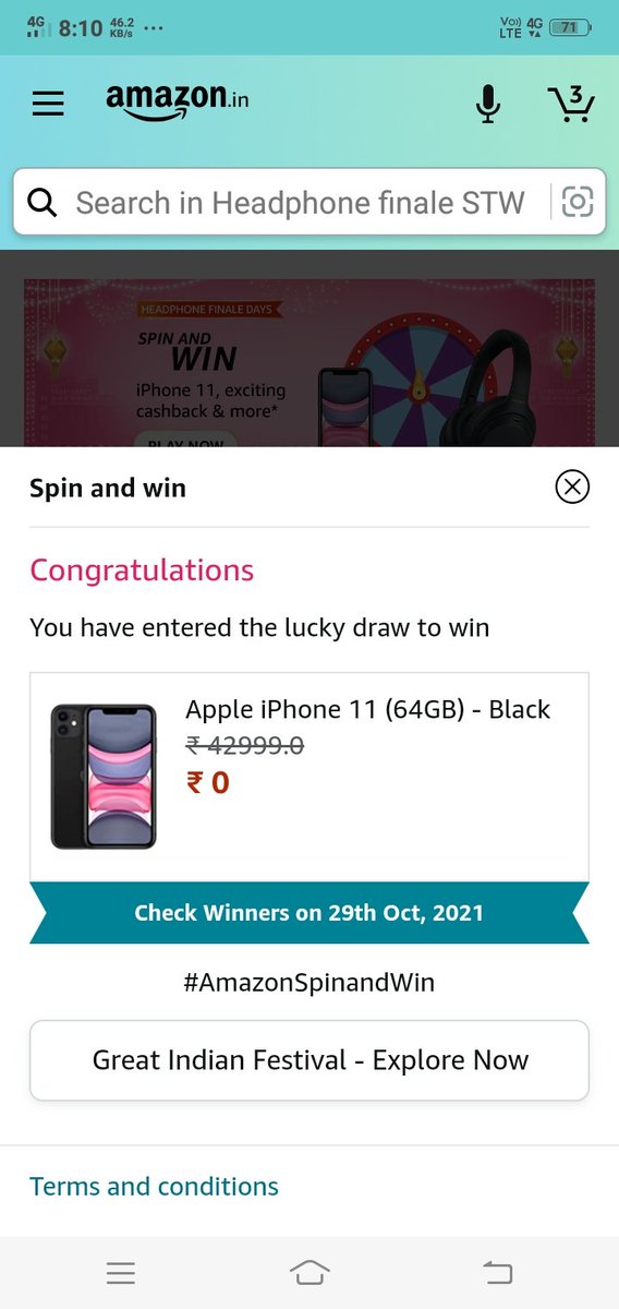 the_inssa's tweet photo. Thanku for quiz @amazonIN 

#AmazonSpinandWin https://t.co/SwLMmFICaE