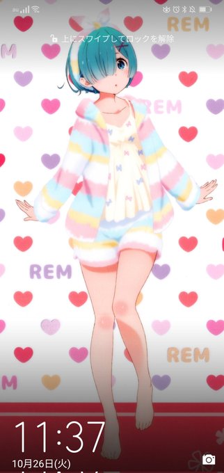 ロック画面とホーム画面のtwitterイラスト検索結果