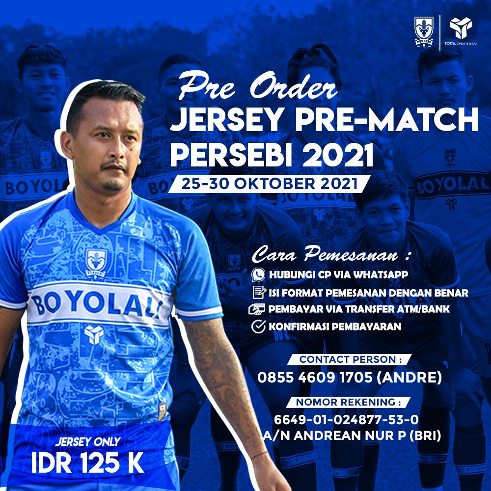 persebi's tweet photo. ββOPEN PRE ORDER ββ
Jersey Pre Match Persebi 2021
Mulai tgl 25-30 Oktober 2021
Jersey Only
- Harga : 125K (Belum Termasuk Ongkir)
- Bahan : Dri-fit milano
- Nameset Polos
Info & Pemesanan : 0855-4609-1705 (Andre)
#PersebiStore
#PersebiBoyolali https://t.co/wqdcUweJNR