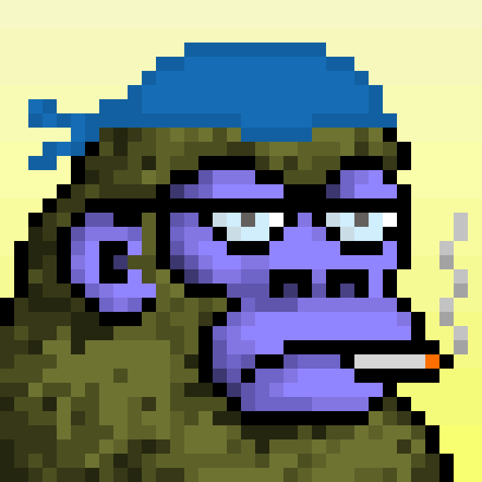 mutantcats's tweet photo. OOH AH AH!! KONG RISING AH AH... 🍌

Mutants DAO has acquired 1 of only 1000 Genesis CyberKongz... #453 for 135 ETH ($567,619.65)

Kong #453 will produce 10 $BANANA tokens daily for our DAO.

It has a Blue Bandana which matches our CryptoPunk #9610 and looks like a blue $FISH. 🐟 https://t.co/Oy5C646gTB