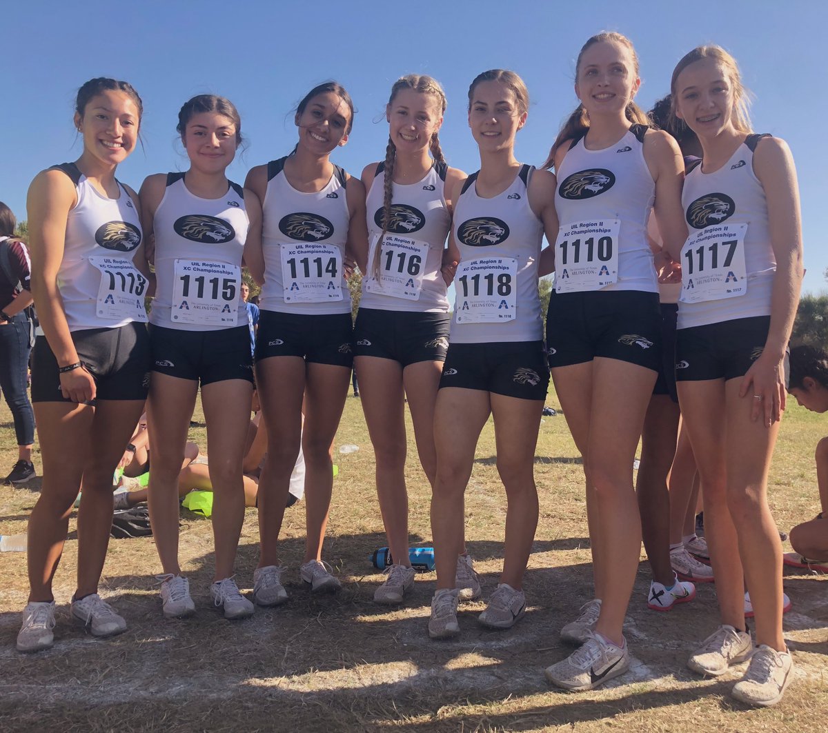 XcKaufman's tweet photo. The Varsity Girls XC team placed 3rd at the Region II Championships, qualifying for State as a team! Katie Tucker (5th), and Barbi Ruiz (10th) both earned medals! Also scoring points for the lions were Joselyne Sanchez (26th), Madi Thurston (31st), and Kadence Wolfe (54th).🦁🥉🏆 https://t.co/QWG6iHodmx