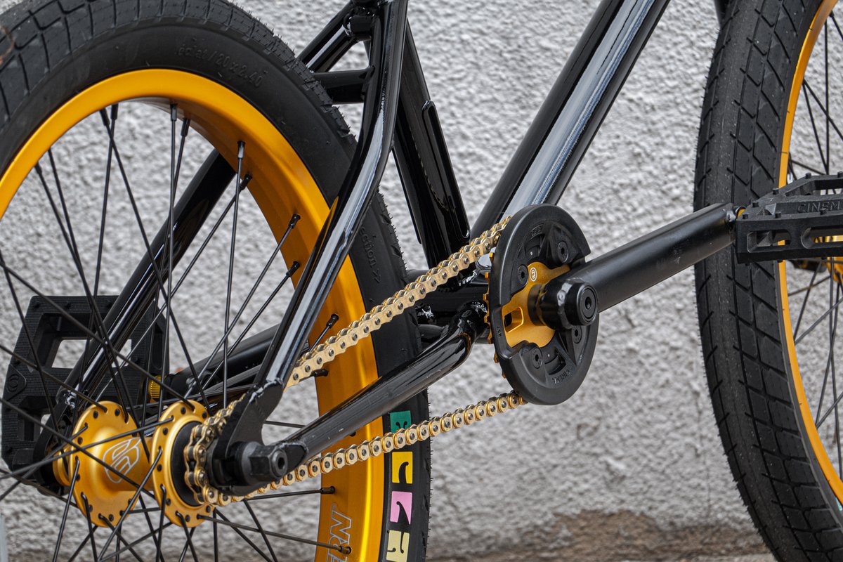easternbikes's tweet photo. @______dynamic_______ built up this dime piece with a #easterngrimreaper frame, gold #buzzipwheels #compressorstem and #throttlebars   🏆 

#bmx #easternbikes #easternbmx https://t.co/OK4fd9OSt7