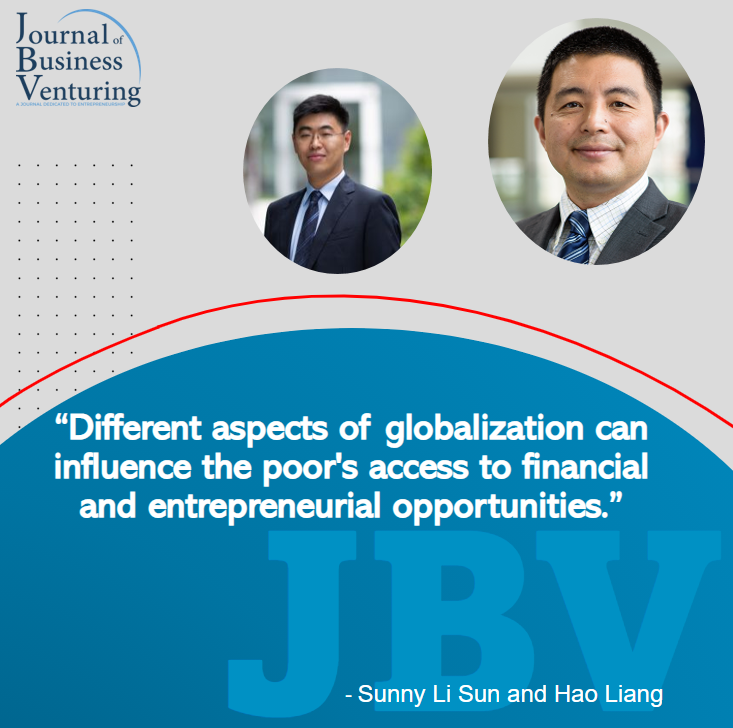 JnlBusVenturing's tweet photo. In their research paper “Globalization and affordability of microfinance”, Sunny Li Sun and Hao Liang explore how #globalization can differentially affect financial inclusion through the lens of #microfinance. https://t.co/AAUI1rVl50