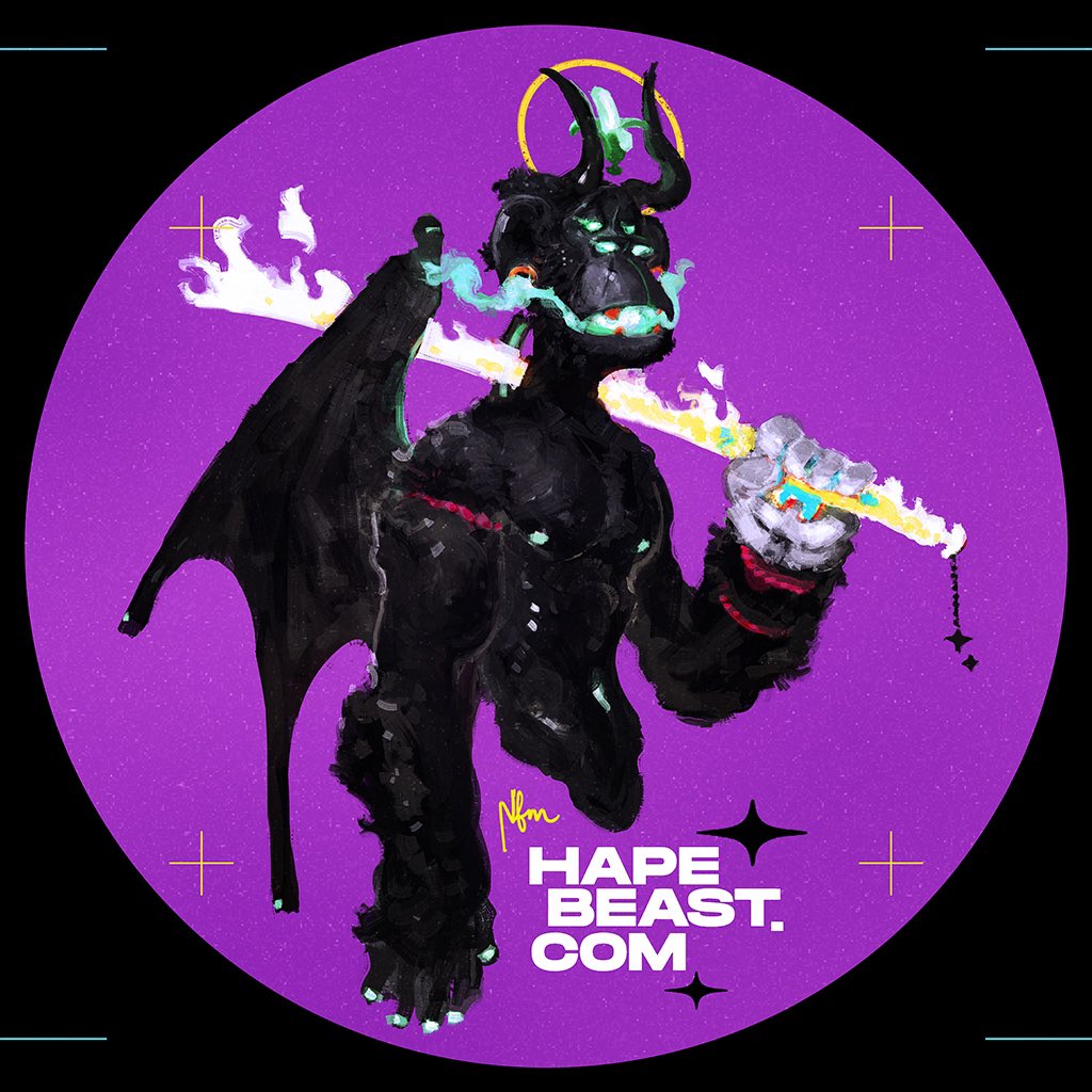nfmouze's tweet photo. Hell @HAPEBEASTGANG ? 
Fan art~ #HAPEBEAST just fount out Iast post was cropped. This is full image. 
#nftart #NFTartist #NFTartwork #nft https://t.co/ES11lTczwz