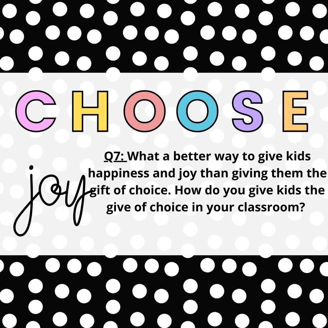 Q7: How do you let kids have a voice and choice in your classroom? #ksedchat