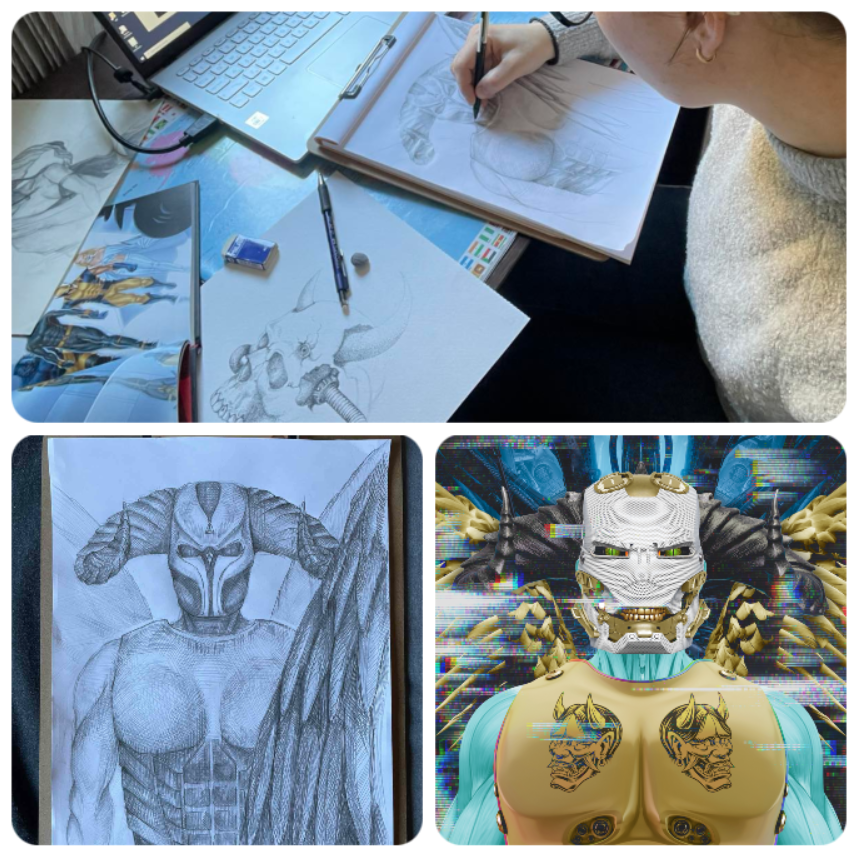 TheVortexNFT's tweet photo. Beautiful fan art from our discord member Nairobi!
She recreated our first sneak peek - The Vicious General and she got a WL spot as a reward ๐
We'd love to see more like this one! Any submissions will be appreciated and retweeted!
#vortexuniverse #vortexgenerals #fan #art https://t.co/byeQoruHT8