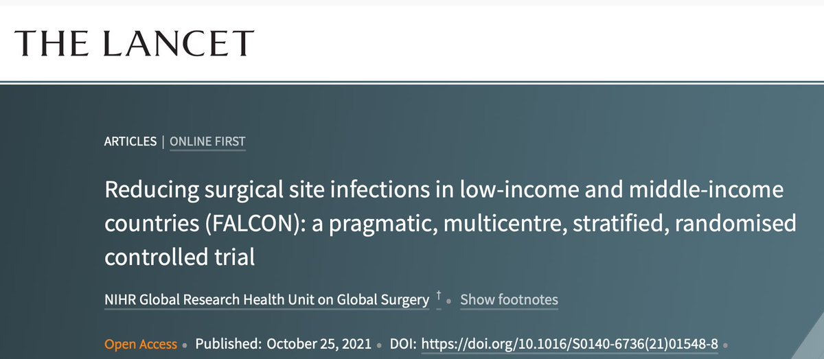 FALCON RCT (@falconrct) on Twitter photo Congratulations to all FALCON collaborators and <a href="/NIHR_GSU/">NIHR Global Surgery</a> 👏🙌
FALCON is now published in <a href="/TheLancet/">The Lancet</a> 🎉
Free access full text here: thelancet.com/journals/lance…
e Congratulations to all FALCON collaborators and <a href="/NIHR_GSU/">NIHR Global Surgery</a> 👏🙌
FALCON is now published in <a href="/TheLancet/">The Lancet</a> 🎉
Free access full text here: thelancet.com/journals/lance…
e