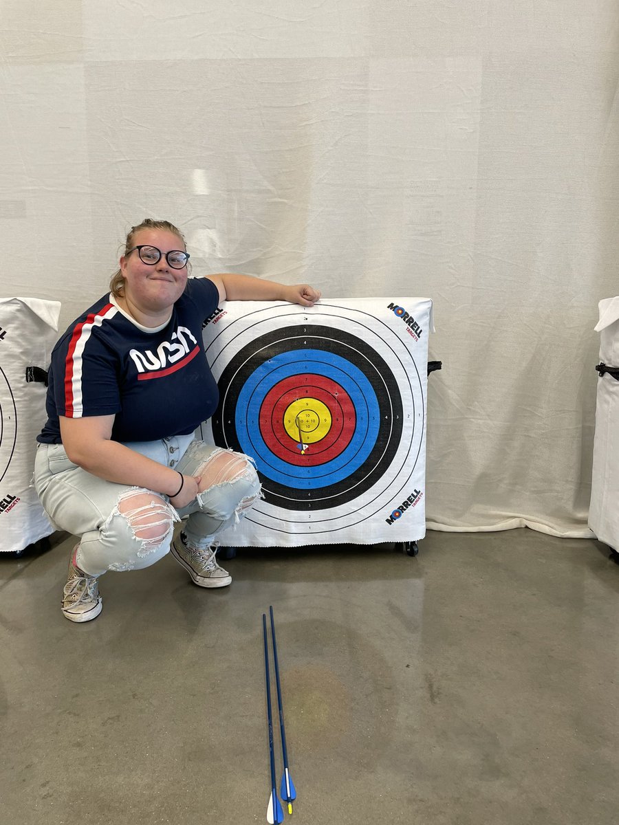 NHSArchery's tweet photo. First Practice and first bullseyes of the season! Let’s go! @NeoshoHS @NeoshoAD https://t.co/IBoX6GRlMg