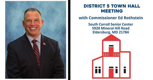 CarrollCoMD's tweet photo. Don't miss the District 5 Town Hall Meetings tomorrow with Commissioner Ed Rothstein at South Carroll Senior and Community Center at 10:00 AM and 6:30 PM. https://t.co/YbTWqp6taj