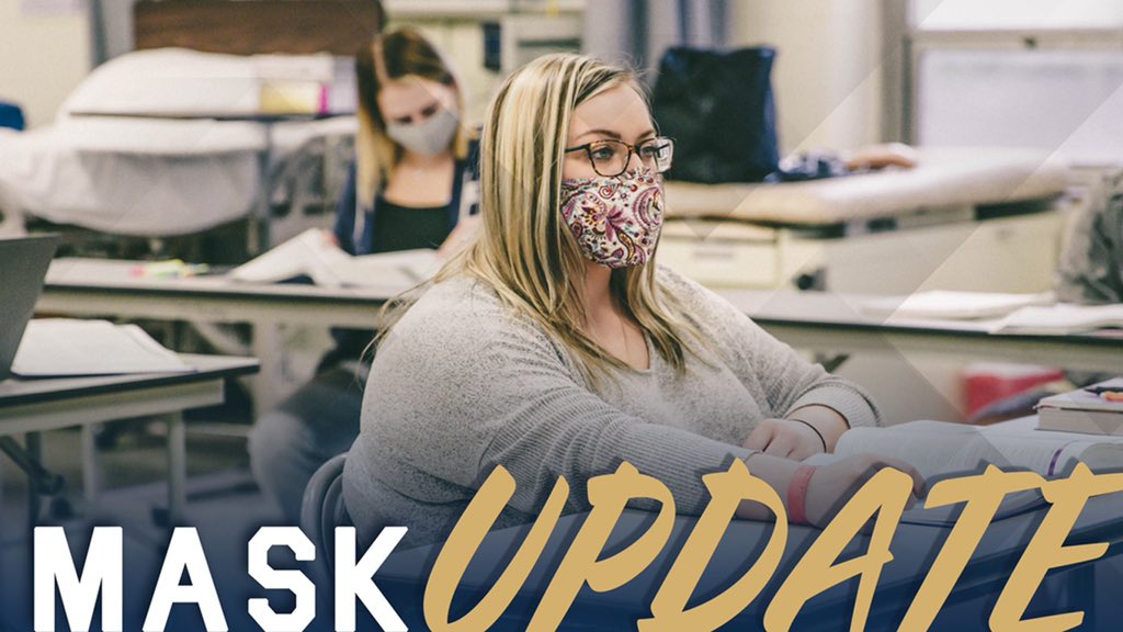 BlfdState's tweet photo. With the decrease in positive cases of COVID-19 on the BSC campuses to less than one percent, accompanied with the lifting of the mandatory mask mandate in Mercer County, EFFECTIVE MONDAY, OCT 25, 2021, WEARING A MASK IS RECOMMENDED BUT NO LONGER REQUIRED. #BStateSafe https://t.co/ImP12w3itD