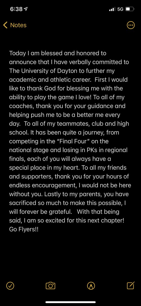 Very excited to announce my commitment to the University of Dayton !! 
<a href="/DaytonWSoccer/">Dayton Women's Soccer</a> 
<a href="/RaymerStrength/">Raymer Strength & Rehab</a> <a href="/FCPride04G_ECNL/">FC Pride 2004 Girls ECNL Alumni</a> <a href="/CGSportsNetwork/">CG Sports Network</a>