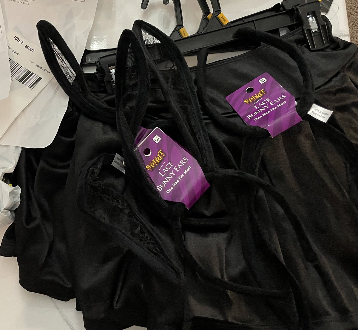LindseyL4's tweet photo. @SpiritHalloween 3 pleather skirts and 3 lacy bunny ears is not the winifred costume I ordered and paid a ridiculous amount of money for to get here in time for Halloween. My 3 year old is heartbroken. 😩 https://t.co/KGFqBsLcQd