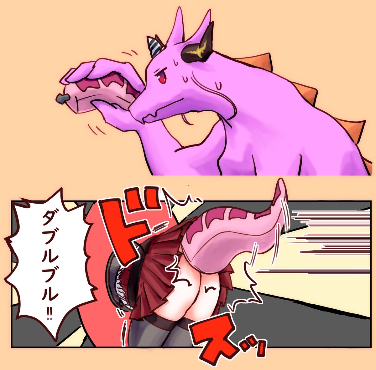 #今年も残りわずかなので今年一番伸びた絵を貼る見た絵描きさんも強制でやる 
会長と船長のでした 