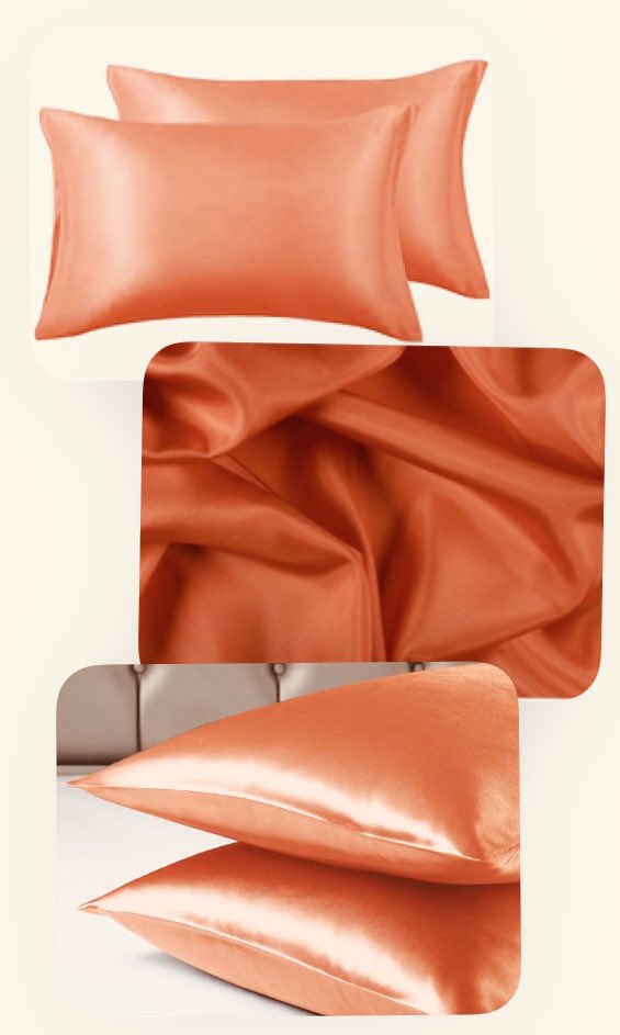 orange silk pillowcase