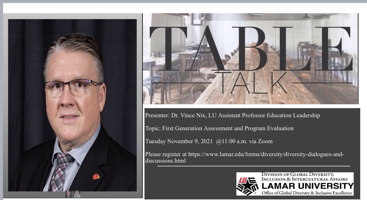 lu_diversityinc's tweet photo. On Tuesday Nov. 9, 2021 we will be having a Table Talk with our special guest Dr. Vince Nix. Register today
✨🌏✨ https://t.co/ePLoyaq8yQ