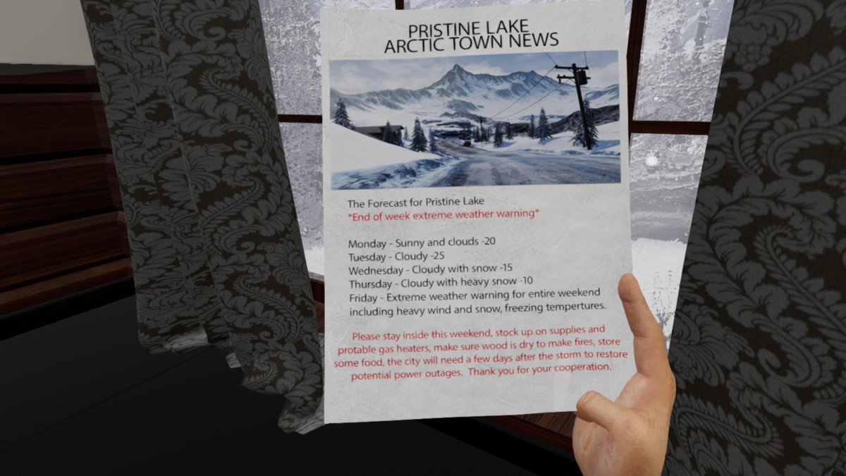 FrigidVr's tweet photo. Pick up notes and learn about the story. #VR #vrgames #VirtualReality #survivalgames #unrealengine #horrorgames #indiegames #indiedev #pcgames #videogames #indiegames #gamedev #gamedevelopment #oculusquest #oculus #htcvive #oculusrift #steamvr https://t.co/vS78dp3xrj