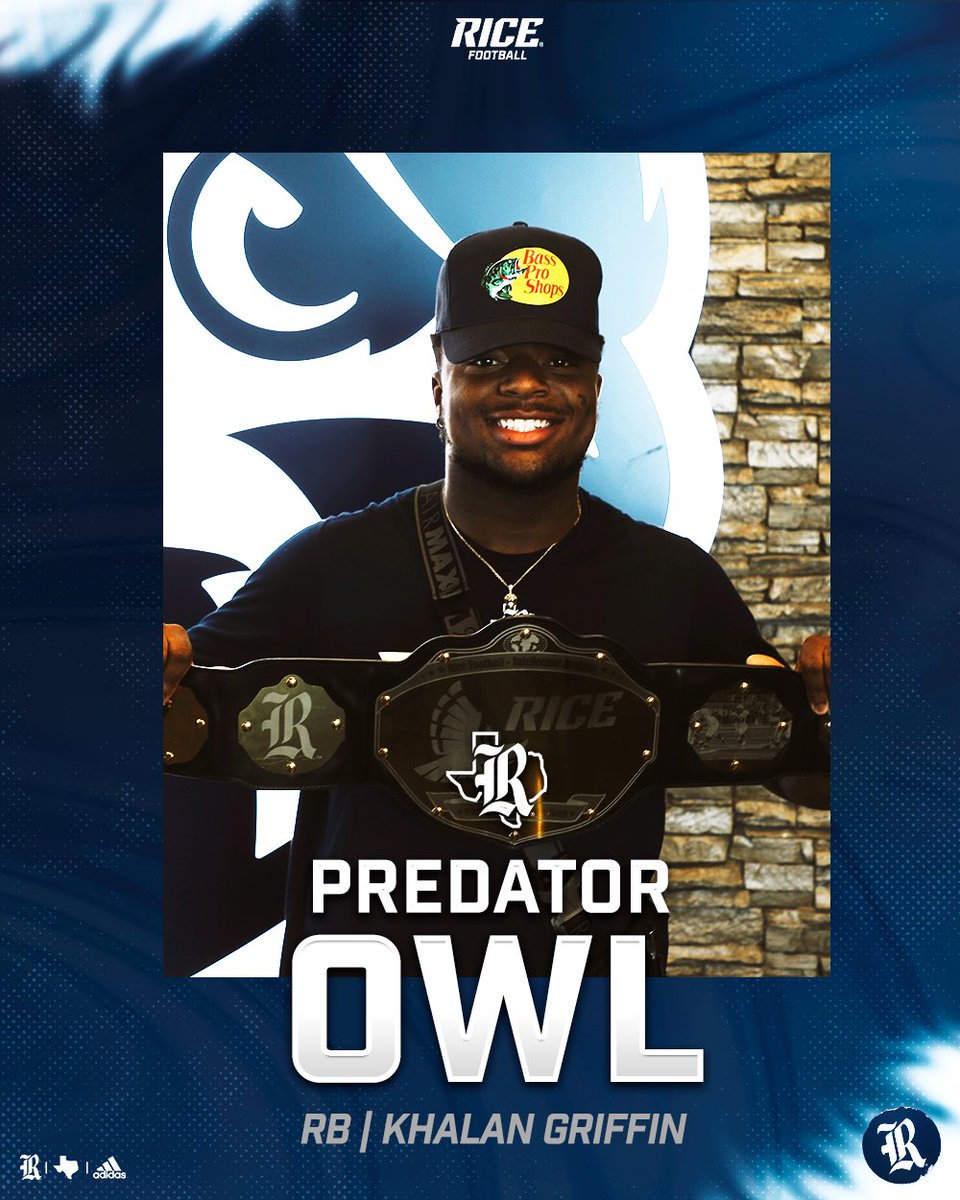 RiceOwlsFB's tweet photo. Offensive Predators of The Week👐

🏆@iamkjg 
🏆@AriBroussard https://t.co/MuOn0Vgzno